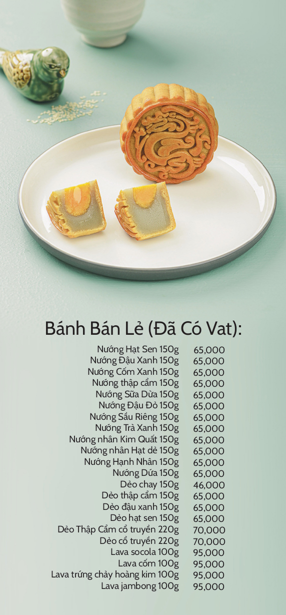 bảng giá bánh trung thu bán lẻ